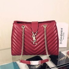 Nákupní taška YSL Saint Laurent Monogram vínová