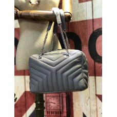Řetízková kabelka YSL 27 cm šedá