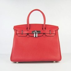 Hermes Birkin 30cm Togo kožené kabelky červená stříbrná