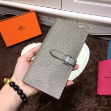Hermes Bearn Peněženka Togo Kožená H005 Šedá