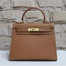 Hermes Kelly 28cm Epsom kožená kabelka hnědá zlatá