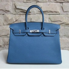 Hermes Birkin 35cm Togo kožené kabelky modro-stříbrné