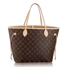 Louis Vuitton M40156 Neverfull MM ramenní taška s monogramem, plátěná