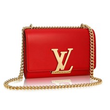 Louis Vuitton M41280 Chain Louise MM Crossbody kabelka z telecí kůže