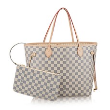Louis Vuitton N41361 Neverfull MM ramenní taška Damier Azur Canvas