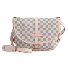 Louis Vuitton N48202 Saumur Crossbody kabelka Damier Azur Canvas