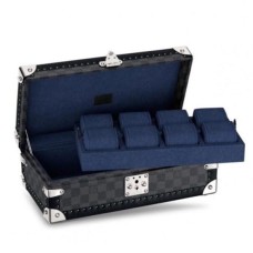 Pouzdro na hodinky Louis Vuitton N48226 na 8 hodinek, pevné, plátěné, Damier Graphite.