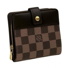 Kompaktní peněženka Louis Vuitton N61668 na zip Damier Ebene Canvas